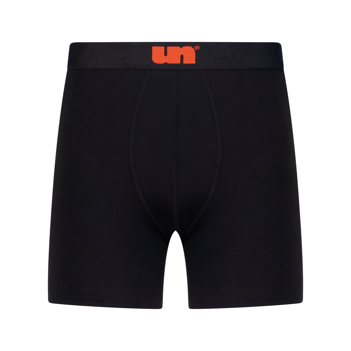 Unluckies MicroModal men's boxer briefs 7 inch inseam — front view, black
